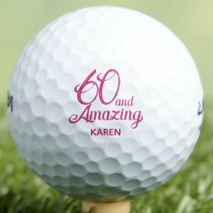 60. Geschenk für Schwester Pink 60 und Erstaunlich Golfball