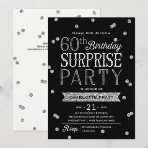 60. Glitzer Confetti Überraschung Party Einladung