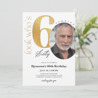 60. Goldener Geburtstag Einladung mit Foto