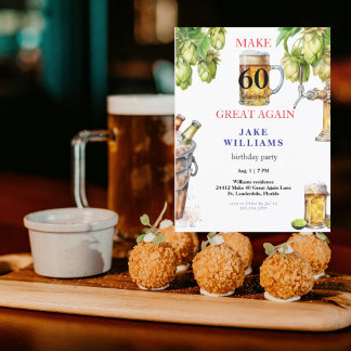 60 Große Bier Geburtstagsparty Postkarte