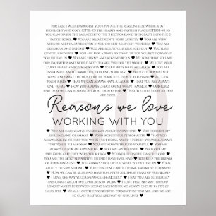 60 Gründe, aus denen wir Liebe mit Ihnen arbeiten, Poster