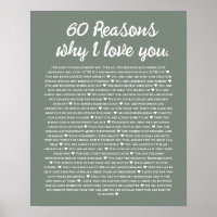 60 Gründe, warum ich Liebe Sie 80. 60. Geburtstag
