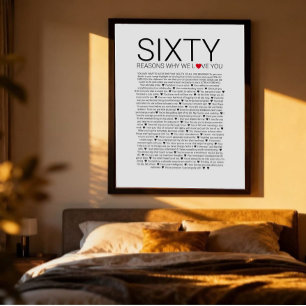 60 Gründe, warum wir deine Hochzeitsgelübde zum Ge Poster