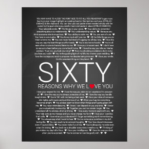 60 Gründe, warum wir dich lieben Hochzeitsgelübde Poster