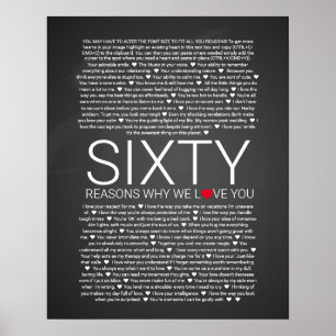 60 Gründe, warum wir dich lieben Hochzeitsgelübde Poster