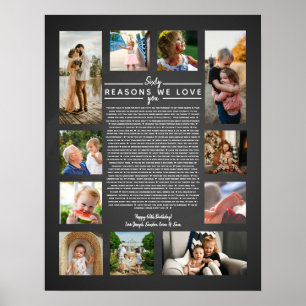 60 Gründe, warum wir Ihnen ein Geburtstagsgeschenk Poster