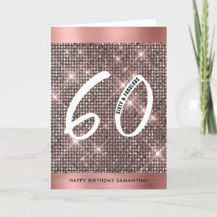 60. Happy Birthday Trendy Chic Card Karte