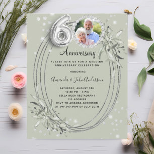 60. Hochzeit Foto Diamanten Salon Grün Einladung