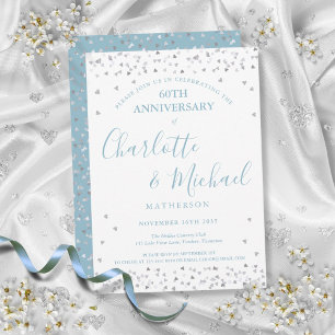 60. Hochzeit Jahrestag Herz Confetti Signatur Einladung