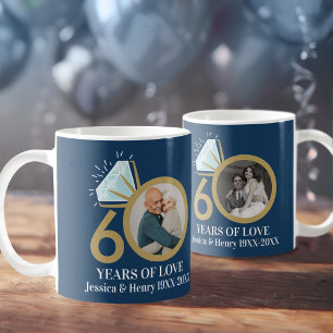 60. Hochzeits-Diamant-Jubiläumsfoto 60 Jahre Kaffeetasse