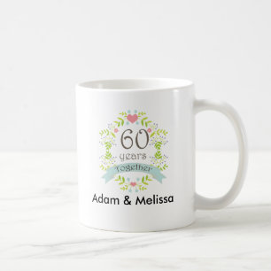 60. Hochzeits-Jahrestags-personalisierte Tasse