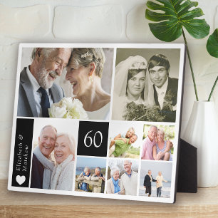 60. Hochzeitsjubiläums-Foto-Collage Fotoplatte