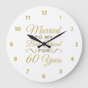 60. Hochzeitstag Bester Freund Große Wanduhr