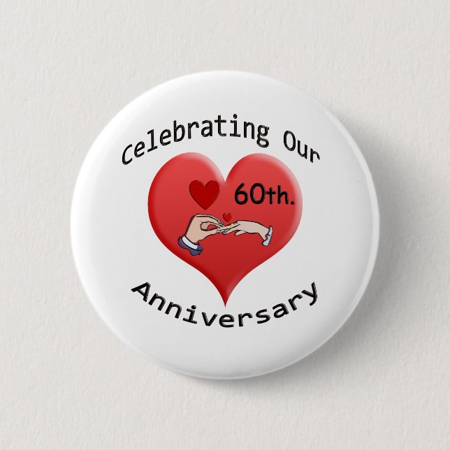 60. Hochzeitstag Button (Vorderseite)