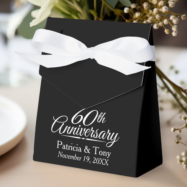 60. Hochzeitstag - Custom Black Danke Geschenkschachtel (Personalized gift box for wedding anniversary party favors)