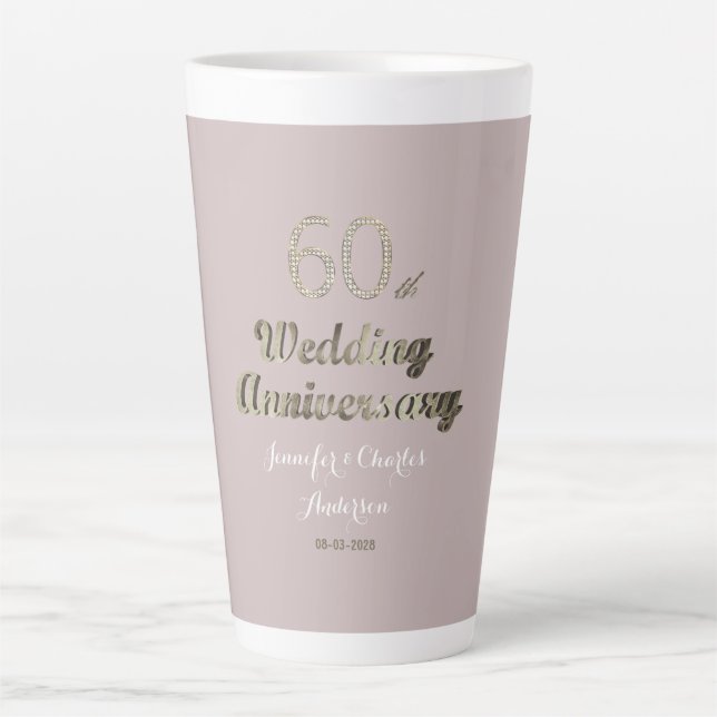60. Hochzeitstag, Diamantenhochzeit Milchtasse (Vorderseite)