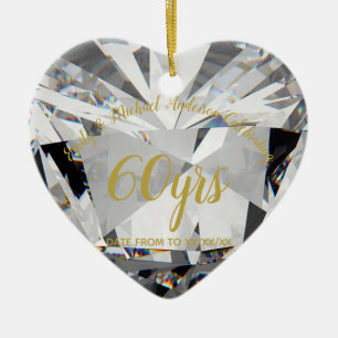 60. Hochzeitstag Diamond FOTO Geschenk Keramik Ornament