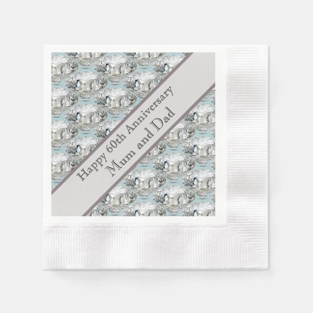 60. Hochzeitstag Diamond Serviette (Vorderseite)