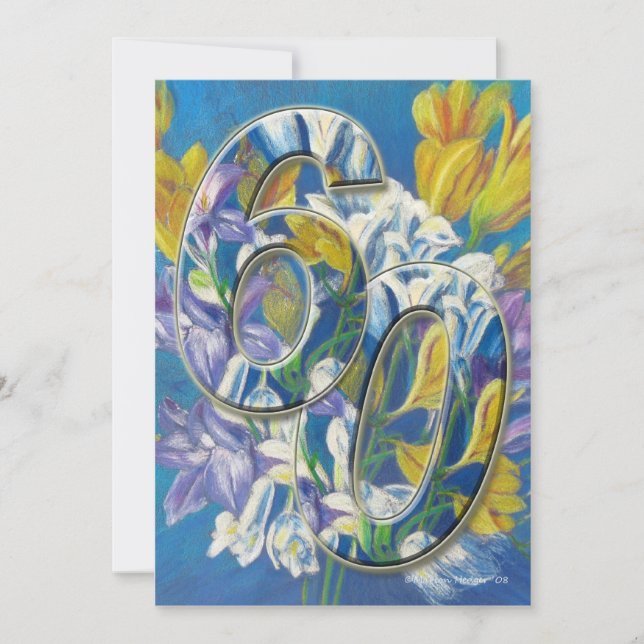 60. Hochzeitstag Einladung Freesias (Vorderseite)