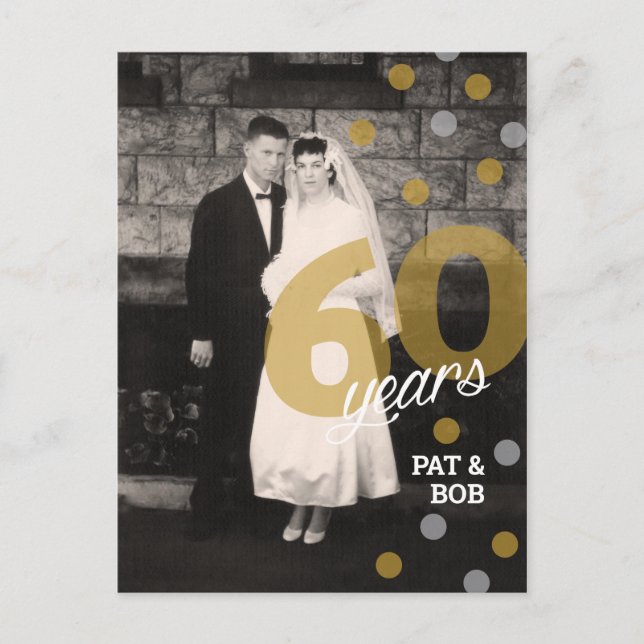 60. Hochzeitstag Einladung Postkarte (Vorderseite)