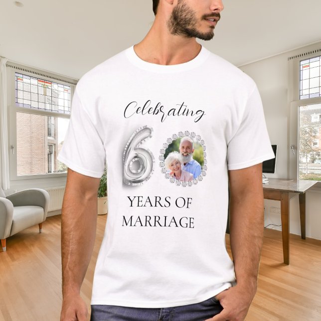 60. Hochzeitstag Foto Diamanten Männer T-Shirt (Von Creator hochgeladen)