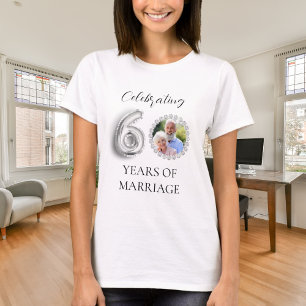 60. Hochzeitstag Foto Diamanten T-Shirt