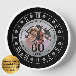60. Hochzeitstag FOTO Geschenk Diamant Sechzig Uhr
