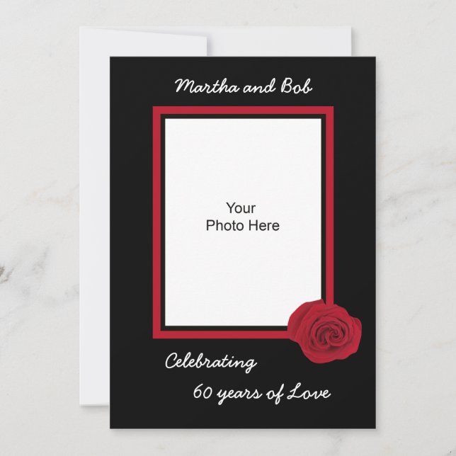 60. Hochzeitstag Foto zur Einladung (Vorderseite)