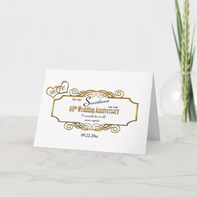 60. Hochzeitstag für meine Sweetheart Card Karte (Vorderseite)