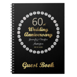 60. Hochzeitstag-Gast-Buch-Golddiamanten Notizblock