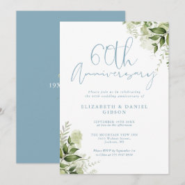 60. Hochzeitstag Grünpflanzen Floral Einladung