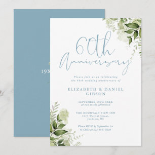 60. Hochzeitstag Grünpflanzen Floral Einladung