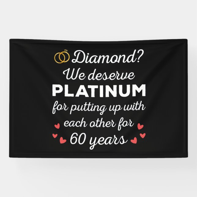 60. Hochzeitstag I - Diamond Funny Couple Banner (Horizontal)