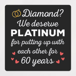 60. Hochzeitstag I - Diamond Funny Couple Etiketten