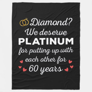 60. Hochzeitstag I - Diamond Funny Couple Fleecedecke