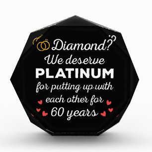60. Hochzeitstag I - Diamond Funny Couple Fotoblock
