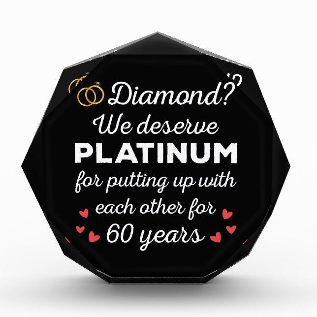 60. Hochzeitstag I - Diamond Funny Couple Fotoblock (Vorderseite)