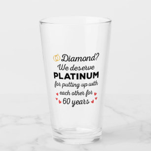 60. Hochzeitstag I - Diamond Funny Couple Glas