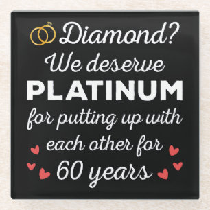 60. Hochzeitstag I - Diamond Funny Couple Glasuntersetzer