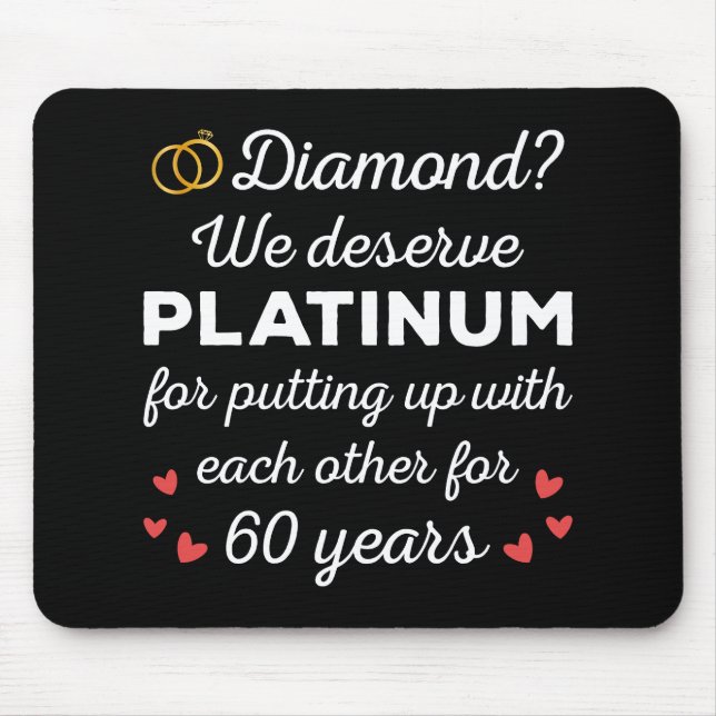 60. Hochzeitstag I - Diamond Funny Couple Mousepad (Vorne)
