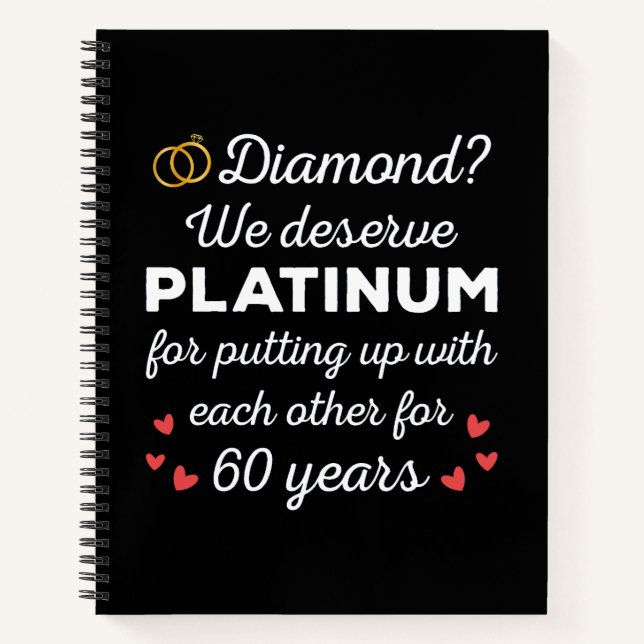 60. Hochzeitstag I - Diamond Funny Couple Notizbuch (Vorderseite)