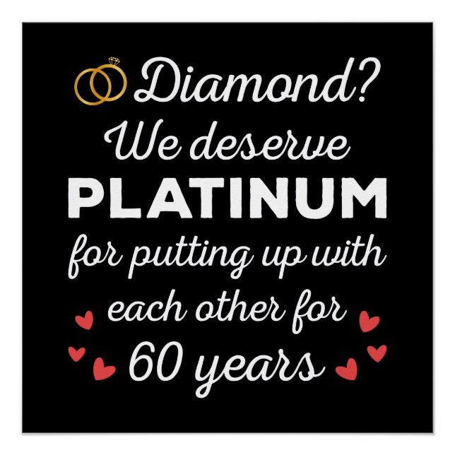 60. Hochzeitstag I - Diamond Funny Couple Poster (Vorderseite)