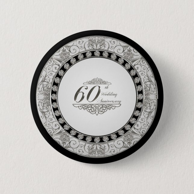 60. Hochzeitstag-Knopf Button (Vorderseite)
