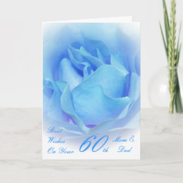 60. Hochzeitstag Mama & Vater Blue Rose Karte
