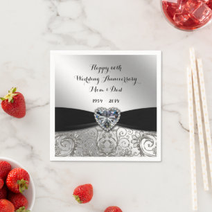 60. Hochzeitstag Papier Servietten