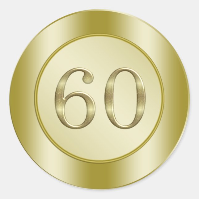 60. Hochzeitstag Runder Aufkleber (Vorderseite)