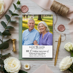 60. Hochzeitstag Save-the-Date-Foto Mitteilungskarte