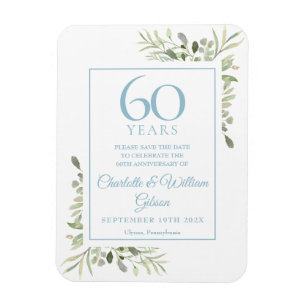60. Hochzeitstag Save the Date Grün Magnet