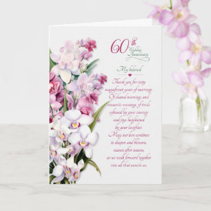 60. Hochzeitstag Sentimentale Orchideen Karte