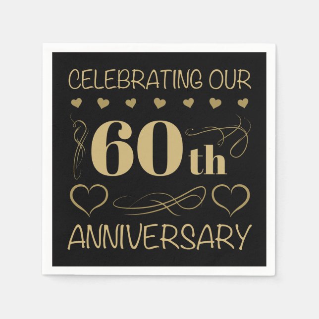 60. Hochzeitstag Serviette (Vorderseite)